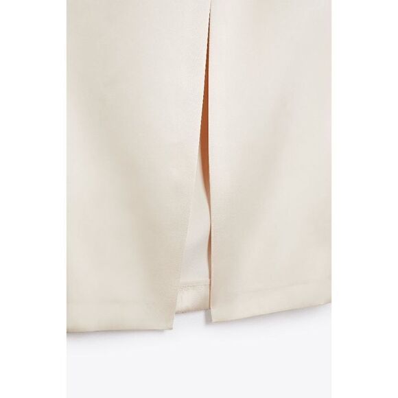 SATIN EFFECT DRESS VANILLA ZARA - Picture 13 of 16